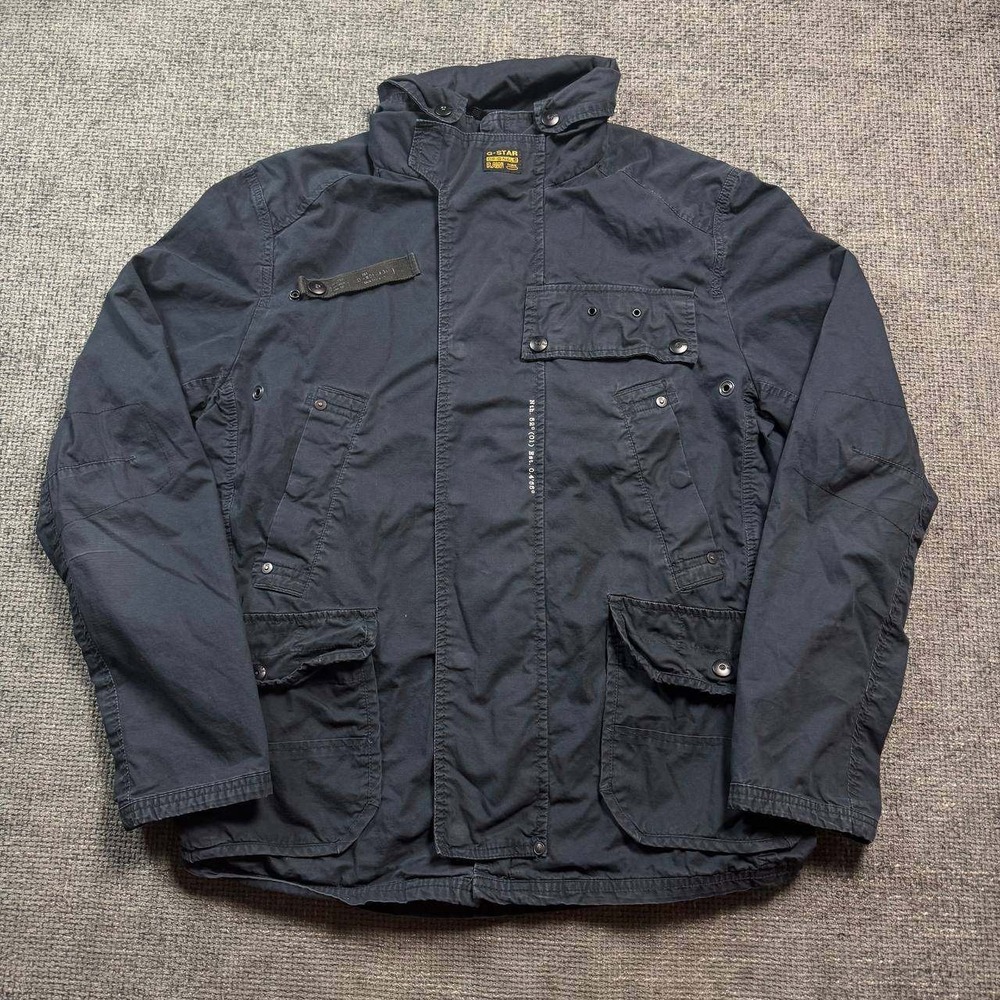 G-Star Raw Utility Field Jacket Mens XL Black Multi-Pocket Military Gorpcore